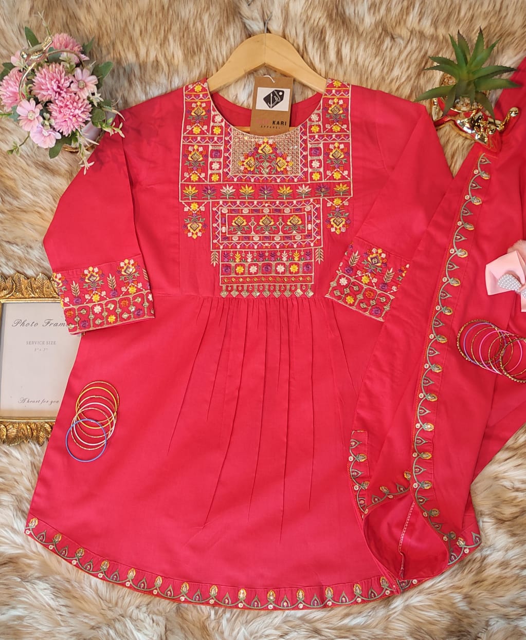 Alif Kari lawn Cotton 2 Piece Dress