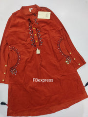 Cuties embroidered corduroy kurti