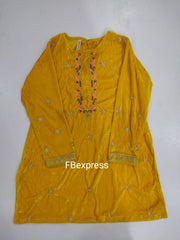 Baby toss embroidered velvet kurti