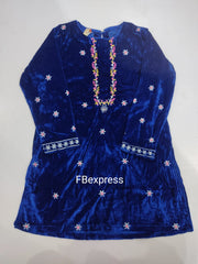 Baby Toss Embroidered Velvet Kurti