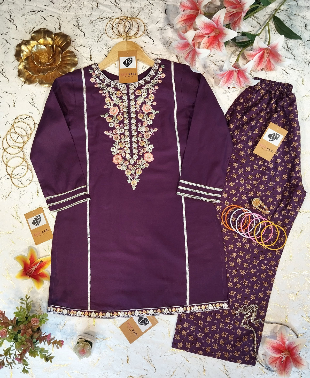 Alif Kari Lawn Dress