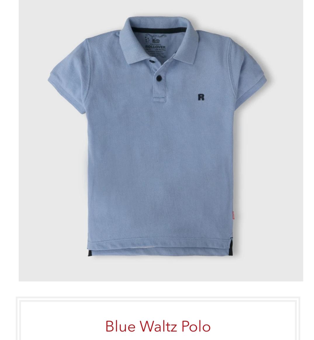 Rollover plain light blue walts polo