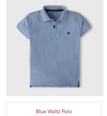 Rollover plain light blue walts polo